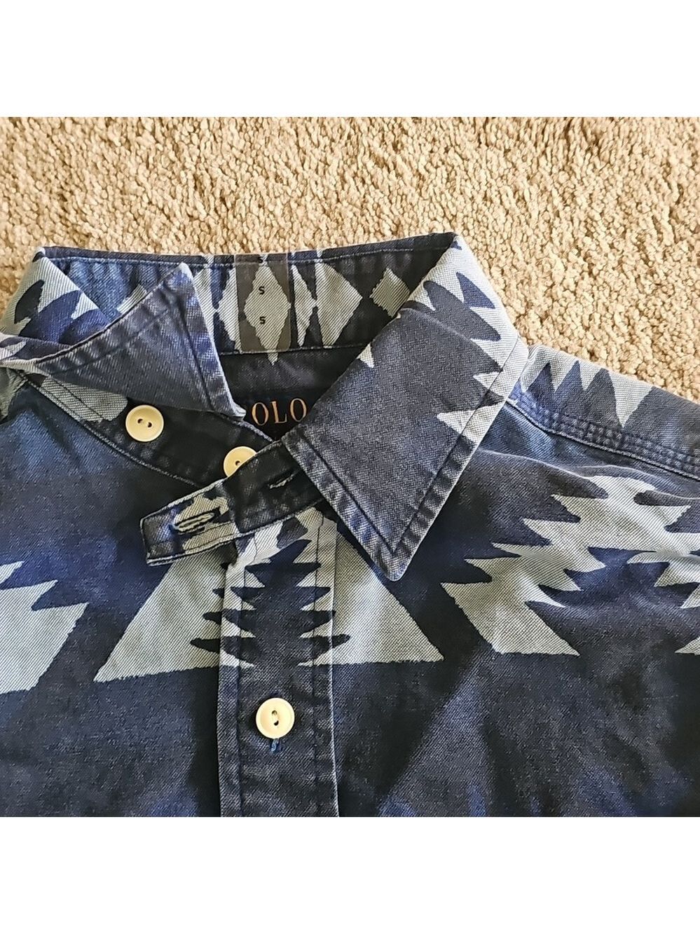 Ralph Lauren Navy Geometric Classic Fit Shirt - Picture 3 of 8